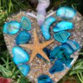 Blue Crushed Shell Abalone Heart of the Sea Ornament
