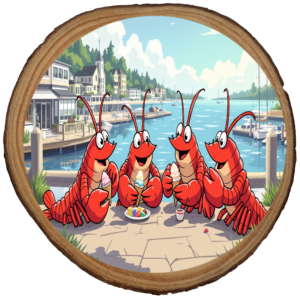 Lobster Clark with Family of 4 Personalized ornament