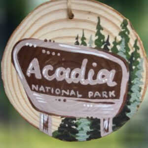 Acadia National Park Woodsie Sign Ornament