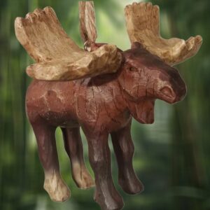 Antique Moose Santa Resin Ornament