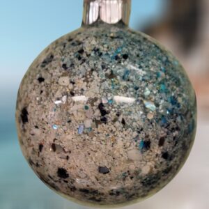 Blue Abalone Clam Mussel Shell Crushed Shell Glass Ball Ornament