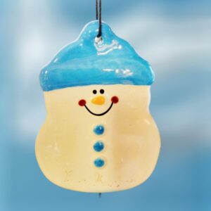 Blue Snowman Ceramic Ornament