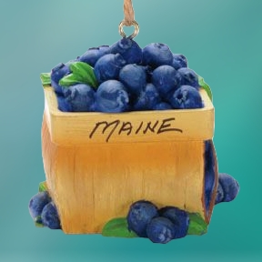 Blueberies in Basket Resin Ornament