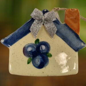 Blueberries on Blue Roof Home Ceramic Ornament