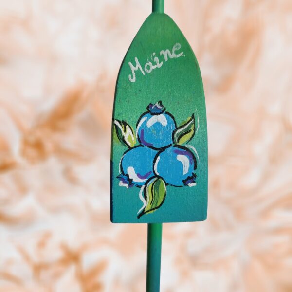 Blueberries on Green Background 4 Sided Wood Lobster Buoy Ornament