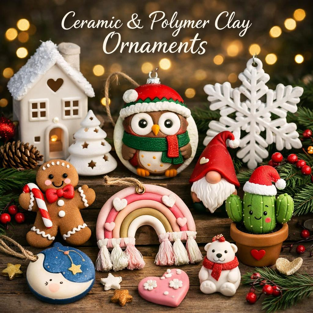 Ceramic and Polymer Clay Ornaments by Art Sea Gifts from Ellie