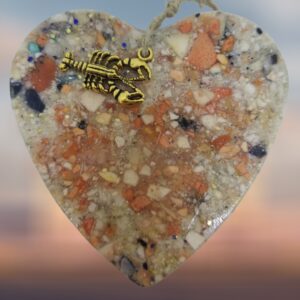 Clam Shells wtih Lobster and Mussel Pieces Heart of the Sea Shell Ornament