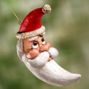 Crescent Moon Santa Resin Ornament