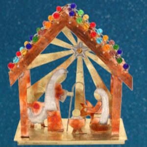 Glory of Christ Handcrafted and Beaded Metal Nativity Tabletop
