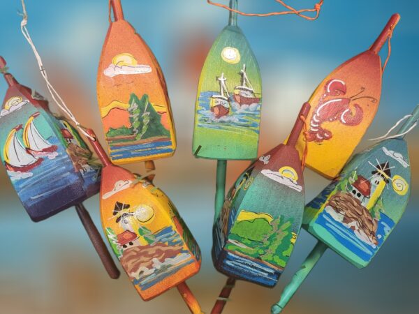 Handpainted Buoy Collage Wood Lobster Buoys Ornaments
