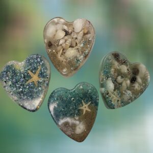 Heart of the Sea Shells Aqua Ornaments