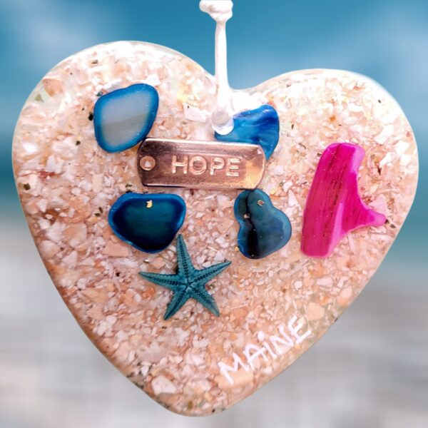 Hope Heart of the Sea Lobster Abalone Shell with Sea Star and Charm of Hope Ornament Hope Heart of the Sea Lobster Abalone Shell with Sea Star and Charm of Hope Ornament