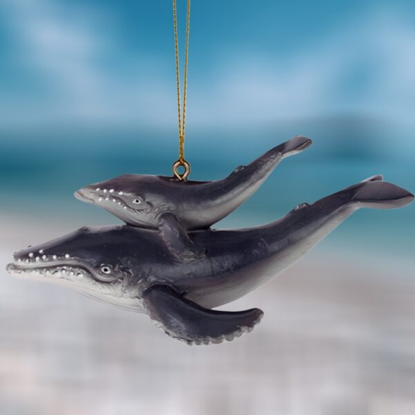 Humpback Whale with Baby Resin Ornament