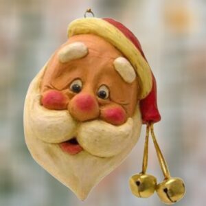 Jolly Santa with Stocking Hat Santa Resin Ornament