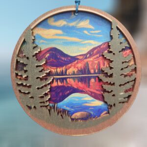 Jordan Pond Acadia Layered Wood Ornament