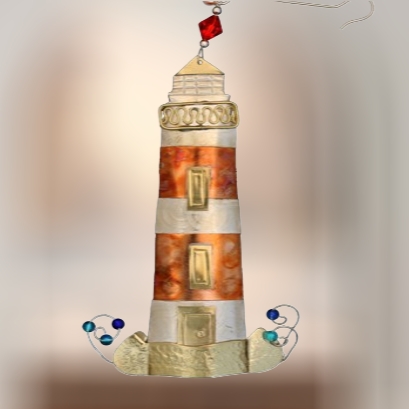 Lighthouse Handcrafted Metal Ornament Lighthouse Handcrafted Metal Ornament