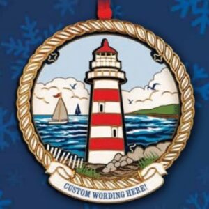 Lighthouse Landmark Timeless Memories Metal Ornament