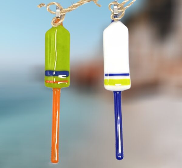 Lobster Buoy Fused Glass Ornament
