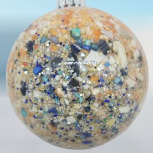 Lobster Clam Blue Abalone Mussel Glitter Glass Ball Sea Shells Ornament