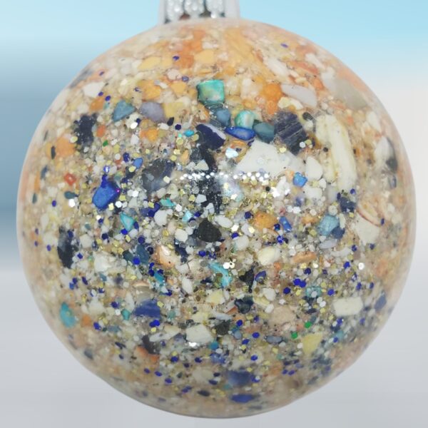 Lobster Clam Blue Abalone Mussel Glitter Glass Ball Sea Shells Ornament