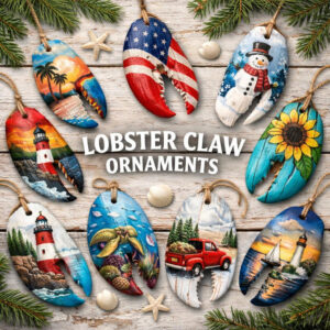 Lobster Claw Painted Ornaments