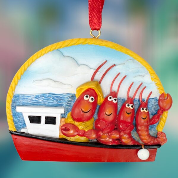 Lobster Family of Four Resin Personalized Ornament