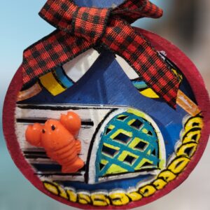 Lobster Trap with Lobster Layered Wood Ornament