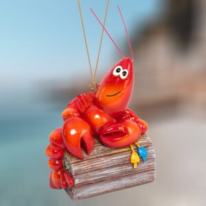 Lobster on Trap Resin Ornament