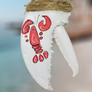 Lobster on White Lobster Claw Ornament