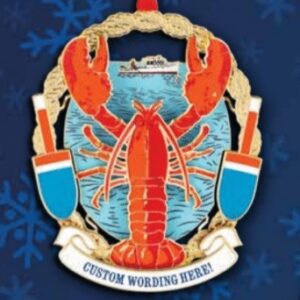 Lobster with Buoys and Boat Landmark Timeless Memories Metal Ornament