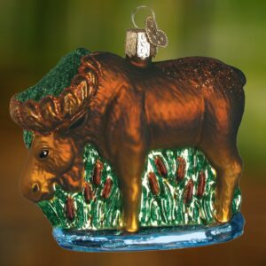 Moose Old World Christmas Blown Glass Ornament