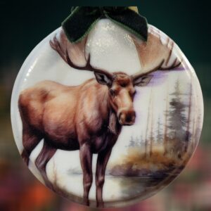 Moose Rustic Ceramic Ornament