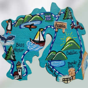 Mount Desert Island Scenic Icon Wood Ornament