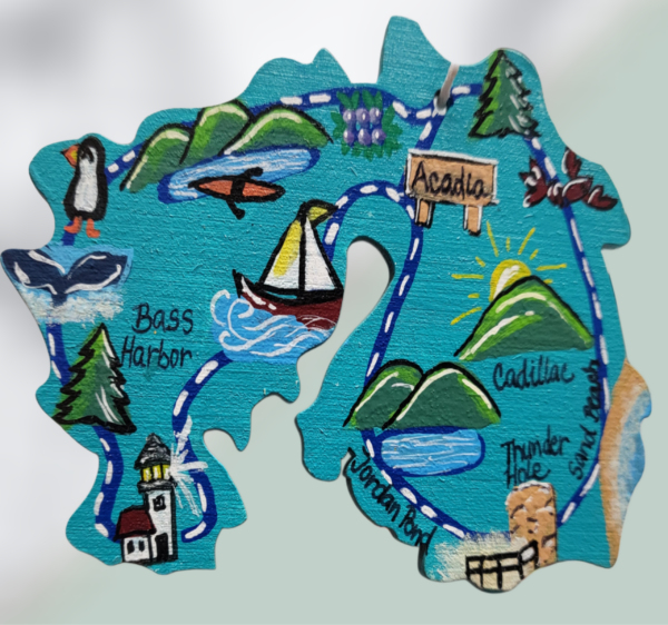 Mount Desert Island Scenic Icon Wood Ornament