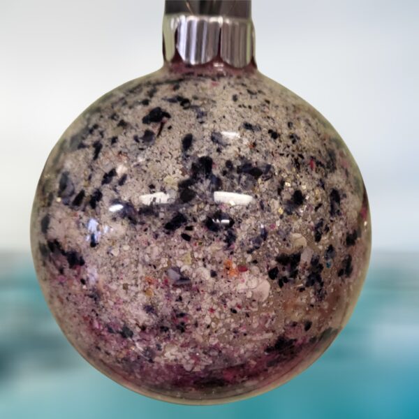 Mussel Clam Glitter Crushed Shell Glass Ball Ornament