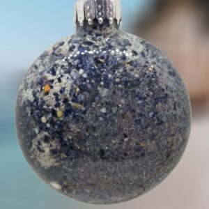 Mussel Clam with Lobster Accents Glass Ball Sea Shells Ornament