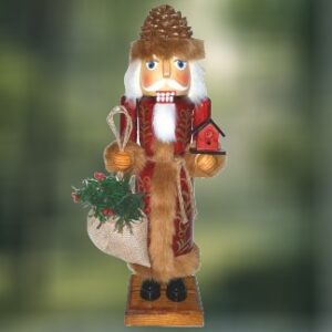 Pinecone with Birdhouse Wood Nutcracker