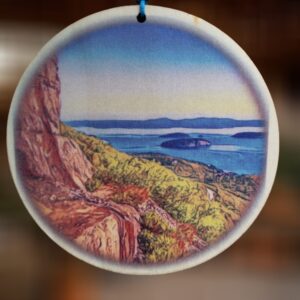 Precipice Trail Acadia Wood Ornament