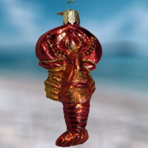Red Lobster Blown Glass Old World Christmas Ornament