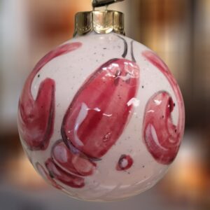 Red Lobster Handpainted on Ceramic Ball Ornament