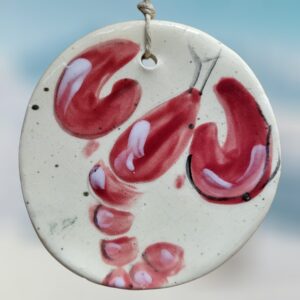Red Lobster on Ceramic Circle Ornament