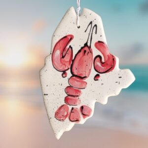 Red Lobster on Maine Ceramic State Ornament