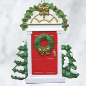 Red Welcome Door Home Personalized Ornament
