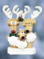 Reindeer Family of Three Personalized Ornament