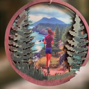 Running Trail Layered Wood Ornament