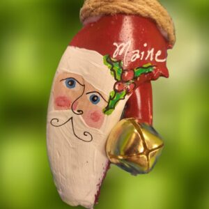 Santa with Holly Painted Lobster Claw Santa Claws Ornament