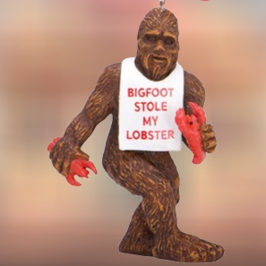 Sasquatch BigFoot Stole My Lobster Resin Ornament