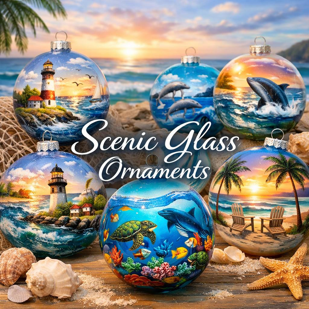 Scenic Glass Ornaments by Art Sea Gifts from Ellie