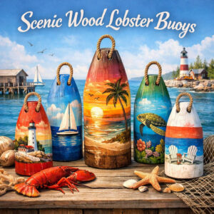Wood Buoy Ornaments