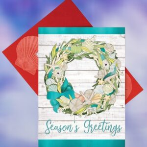 Seasons Greetings Wreath Christmas Cards